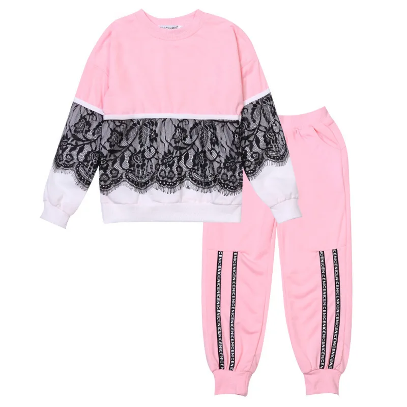 

Pink Girls Clothing Sets Autumn Winter Kids Clothes Hoodies+Pants Christmas Outfits Girls Outerwear Sport Suit For 3-7Y Children