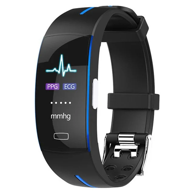 H66 Plus Black Blue Vwar ЭКГ PPG умный Браслет фитнес Шагомер Браслет калории сердечного ритма Смарт-часы кровяное давление спортивный браслет для мужчин и женщин - Цвет: H66 Plus Black Blue