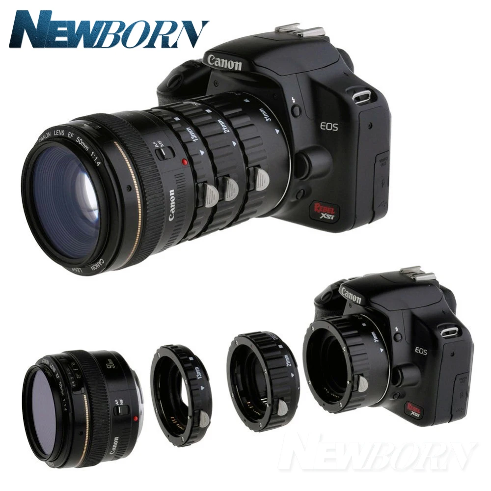 Sonotel цветной металлический ttl Автофокус AF Макро Удлинитель кольцо для Canon EOS EF EF-S 60D 7D 5D II 550D Красный Синий Золотой Серебряный