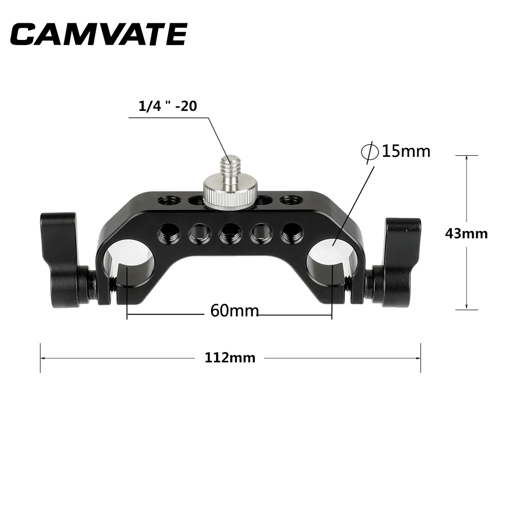 CAMVATE Стандартный 15 мм двойной шток кронштейн с двухсторонний инструмент для 1/4 &quot
