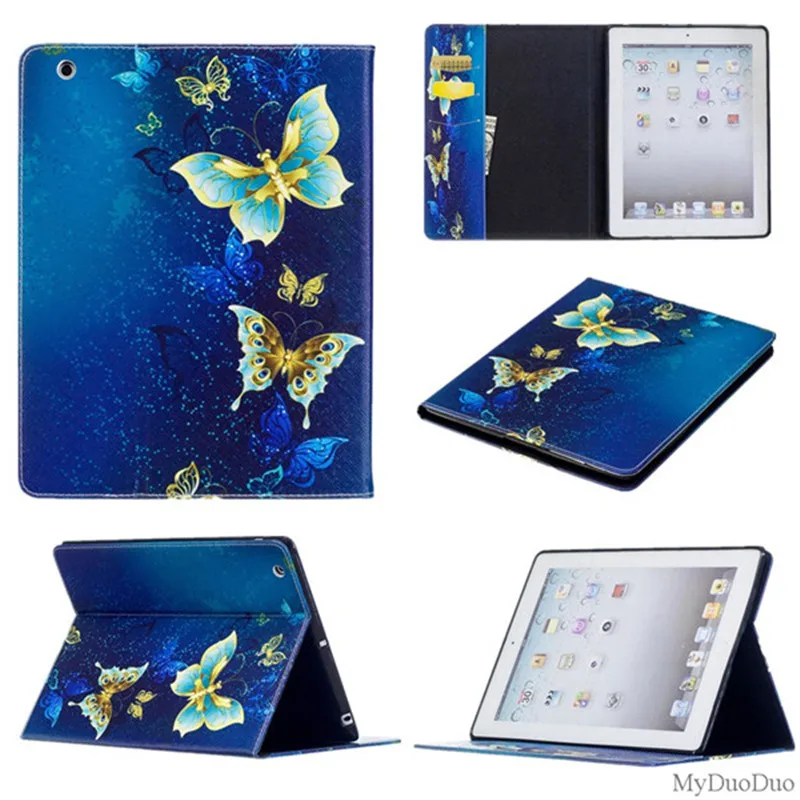 Мультяшный чехол для планшета в стиле панды бабочки Ipad 2 3 4 кошелек держатель карт