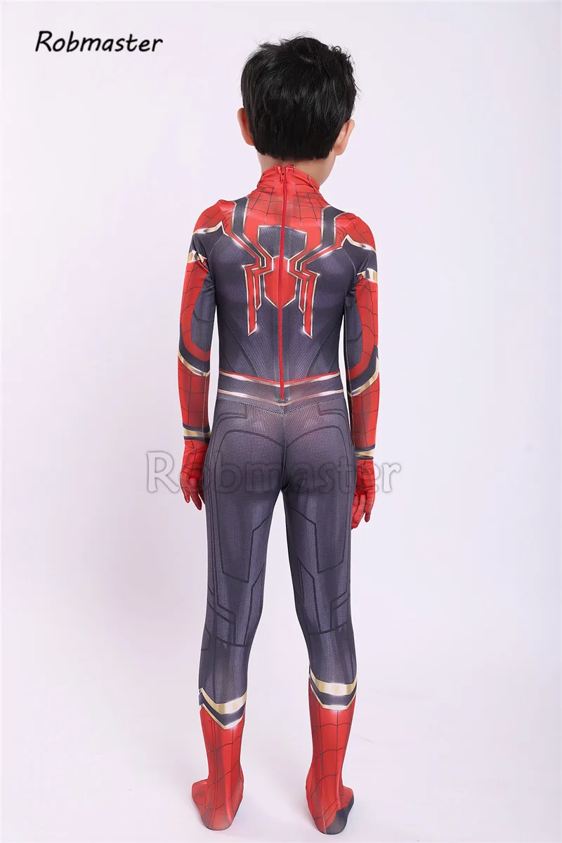Newest Iron Spiderman Cosplay Costume Avengers Spider Zentai for Kids Boys Halloween Superhero Spiderman Bodysuit Suit Jumpsuit