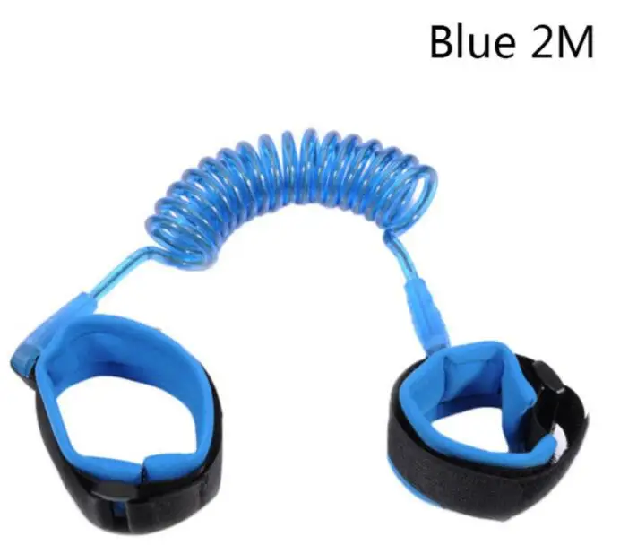 Blue 2M Детский анти-потерянный Тяговый канат Детская безопасность ребенок анти-потерянный Браслет Анти-потерянный ремень для предотвращения ребенка веревка может быть настроена - Цвет: Blue 2M