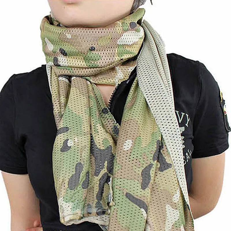 Унисекс многоцелевой рыболовный сетчатый Тактический Камуфляжный шарф шейный