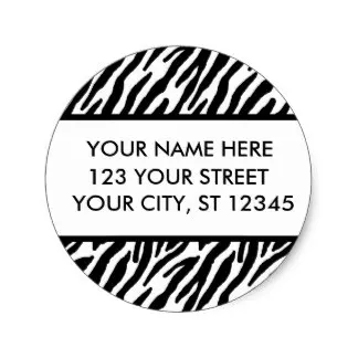 3.8cm Zebra Pattern Address Labels | Дом и сад