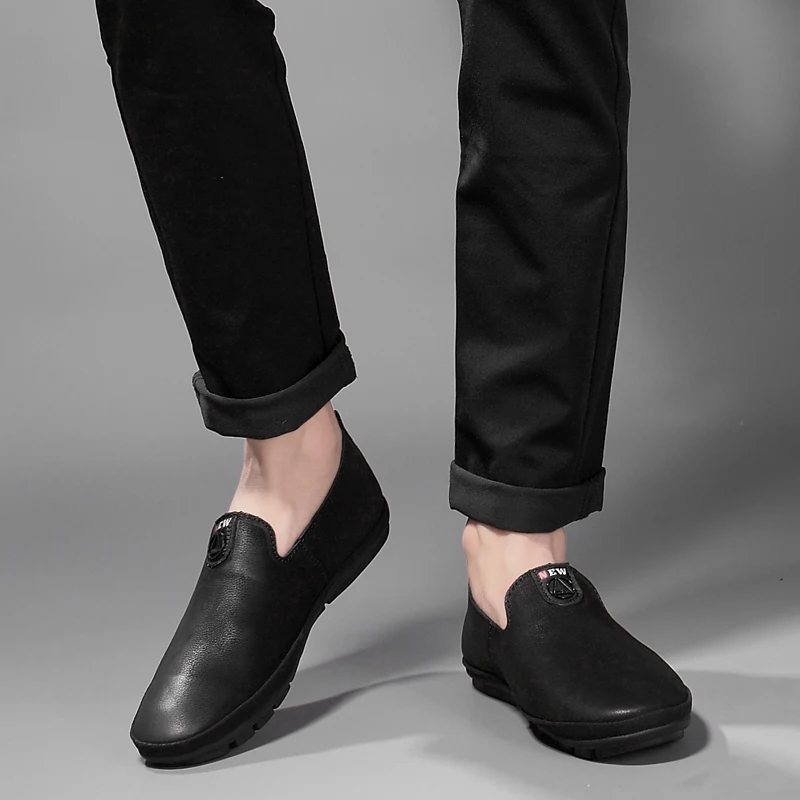 

High Quality Causal Shoes Men Leather Loafers Moccasins Male Slip On Flats Genuine Leather Men Driving Shoes