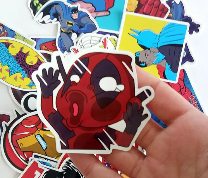 50/100 шт. милые Водонепроницаемый супер наклейки герои для MARVEL dс граффити Стикеры для катания на скейтборде Чемодан ноутбук блокнот "Гитара" автомобиля