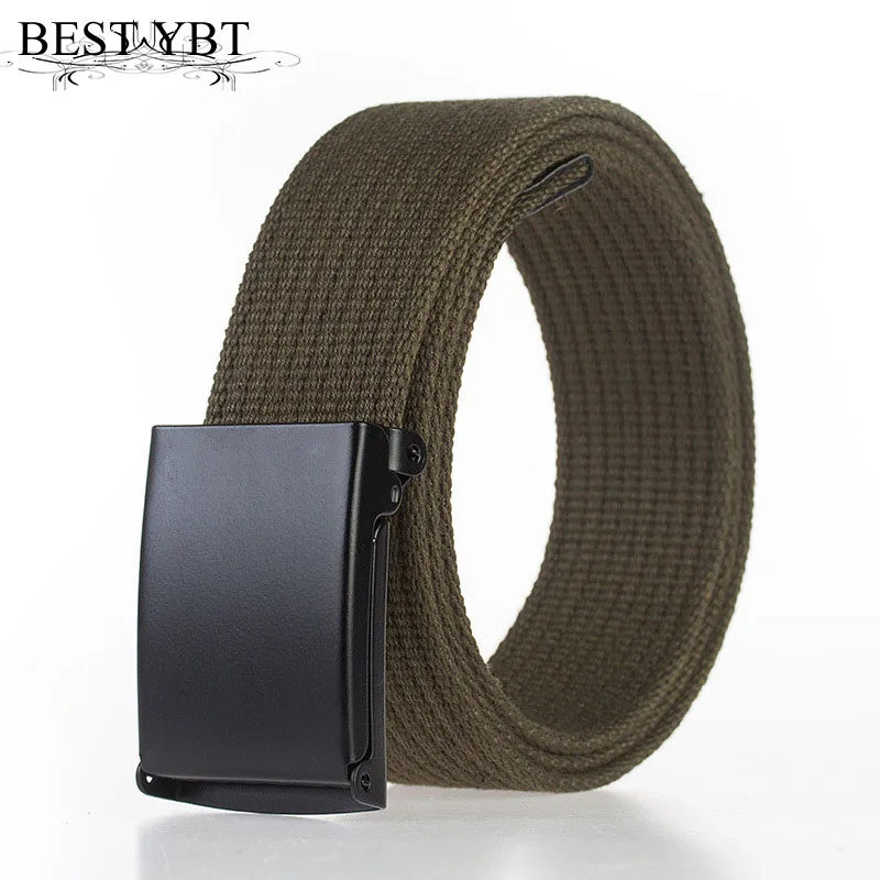 

Best YBT Unisex Belt Canvas Alloy Automatic buckle Women Belt Cowboy Outdoor Sports Fashion Casual High Quality Men Belt