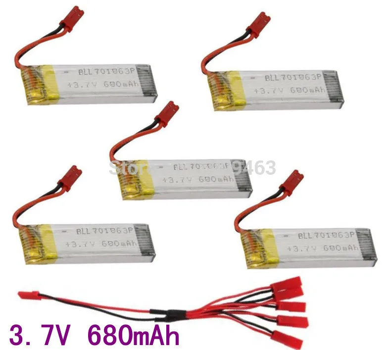 Бесплатная доставка 5 шт./лот 3 7 V 680mAh Lipoly батарея UDI U817 U818A U818 V929 V959 V212 V222 S032G RC