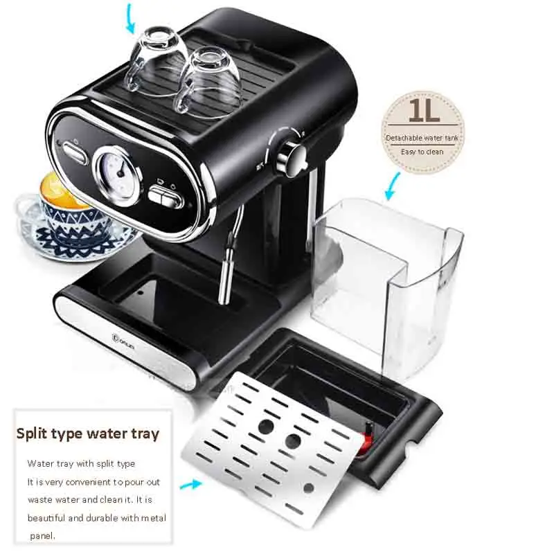 220V semi automatic espresso machine 20bar Italian coffee Full Temperature Control pump pressure for shops or home 1000W | Бытовая