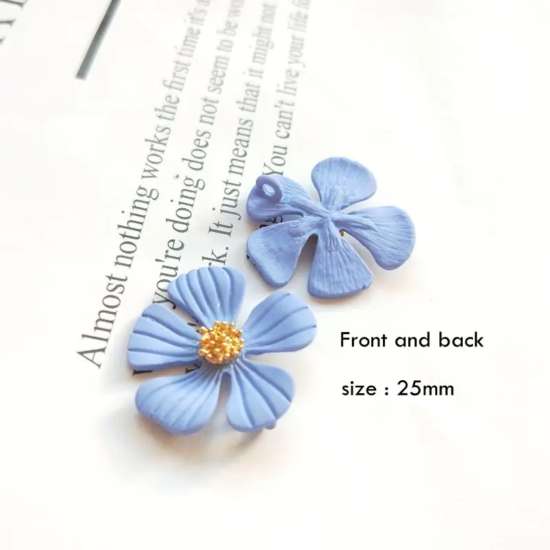 PURPLEGRAPE Minimalist DIY Handmade Earrings Accessories Ear Pin Alloy Color Hanging Pendant Flower South Korea Fashion 6pcs | Украшения и