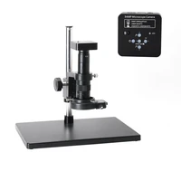 hayear 34mp 2k industrial microscope camera hdmi usb outputs 180x c mount lens 144 led light big boom for pcb repair soldering