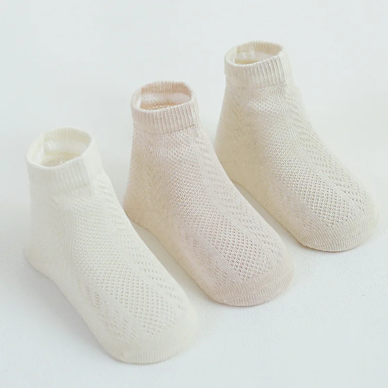3 пар/лот модные носки для малышей Детские хлопковые однотонные летние маленьких