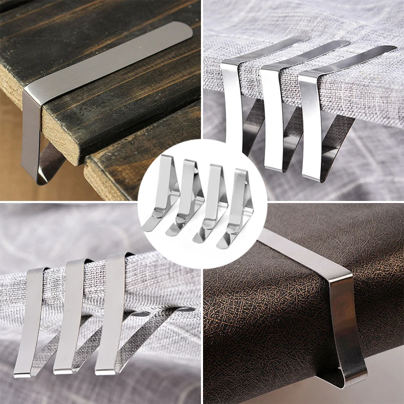 4 шт. зажимы для скатертей из нержавеющей стали полезные прочные вечерние