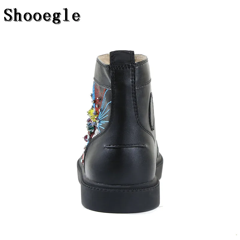 Туфли SHOOEGLE мужские с вышивкой высокие кроссовки эспадрильи платформа