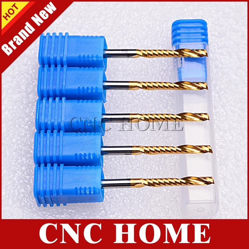 Спиральная фреза HRC55 с титановым покрытием 5 шт. 3 175x22 мм|cutter bit|one fluteend milling cutter |