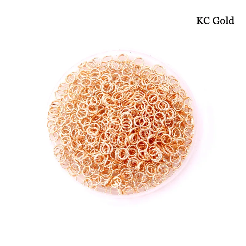 KC gold 100 грамм, 4 мм, 5 мм, 6 мм, 7 мм, 8 мм, розовое золото, круглые железные кольца с одной петлей, аксессуары для изготовления ювелирных изделий, разъем - Цвет: KC gold