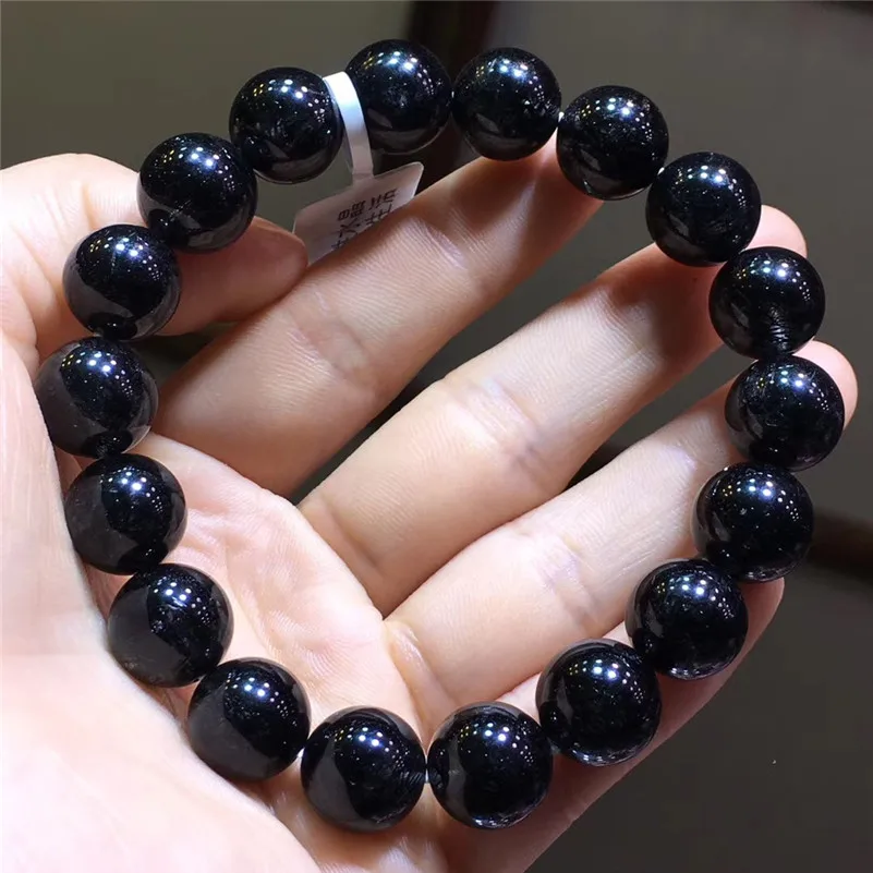 Natural Black Hair Rutilated Quartz Round Beads Bracelet Women Men Stretch Crystal Jewelry 8mm 9mm 10mm 11mm 12mm AAAAAA | Украшения и