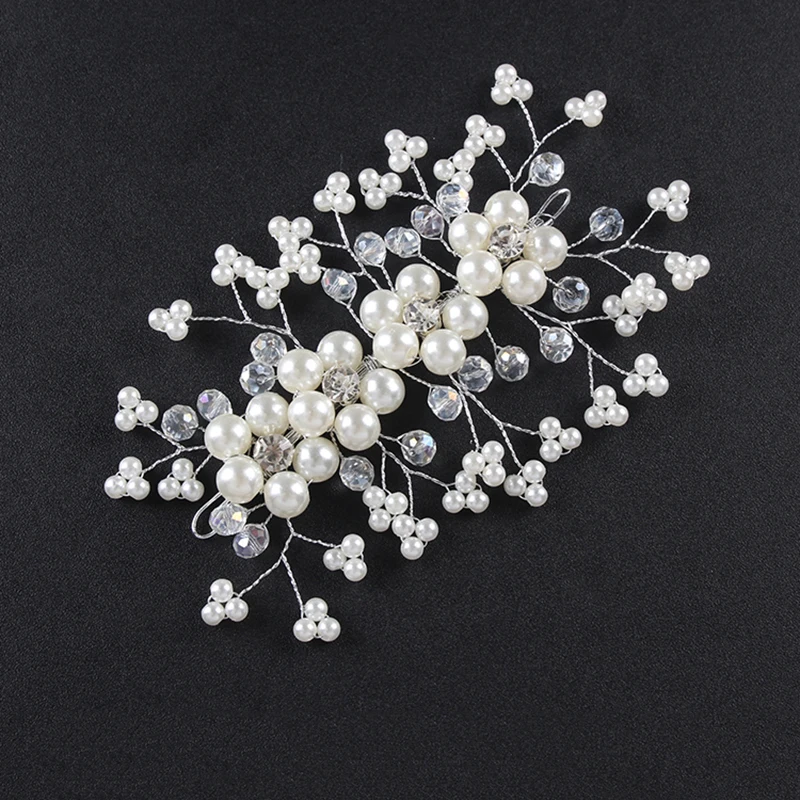 Bridal Pearl Headbands Wedding Hair Flower Decorations Women Crystal Hairband Party Prom Jewelry Accessories ML127 | Украшения и