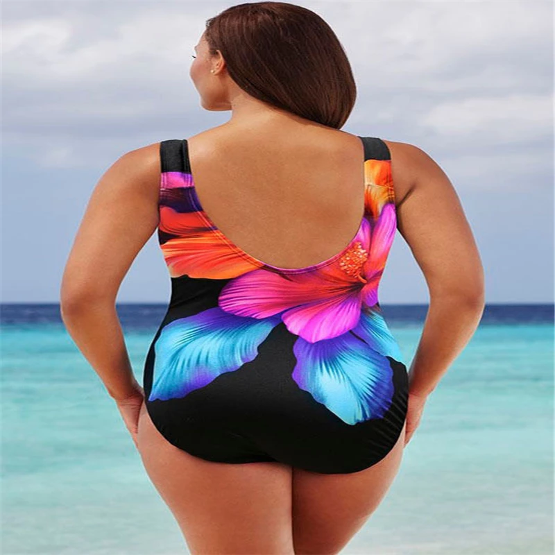 Купальник пуш ап с высокой талией XL XXL XXXL 4XL женский пляжный боди Ретро стиль
