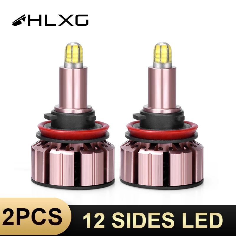 HLXG para Авто H1 H3 h7 H8 H9 H11 9005 9006 880 5202 9012 лампы фары из компактной стали автомобильные
