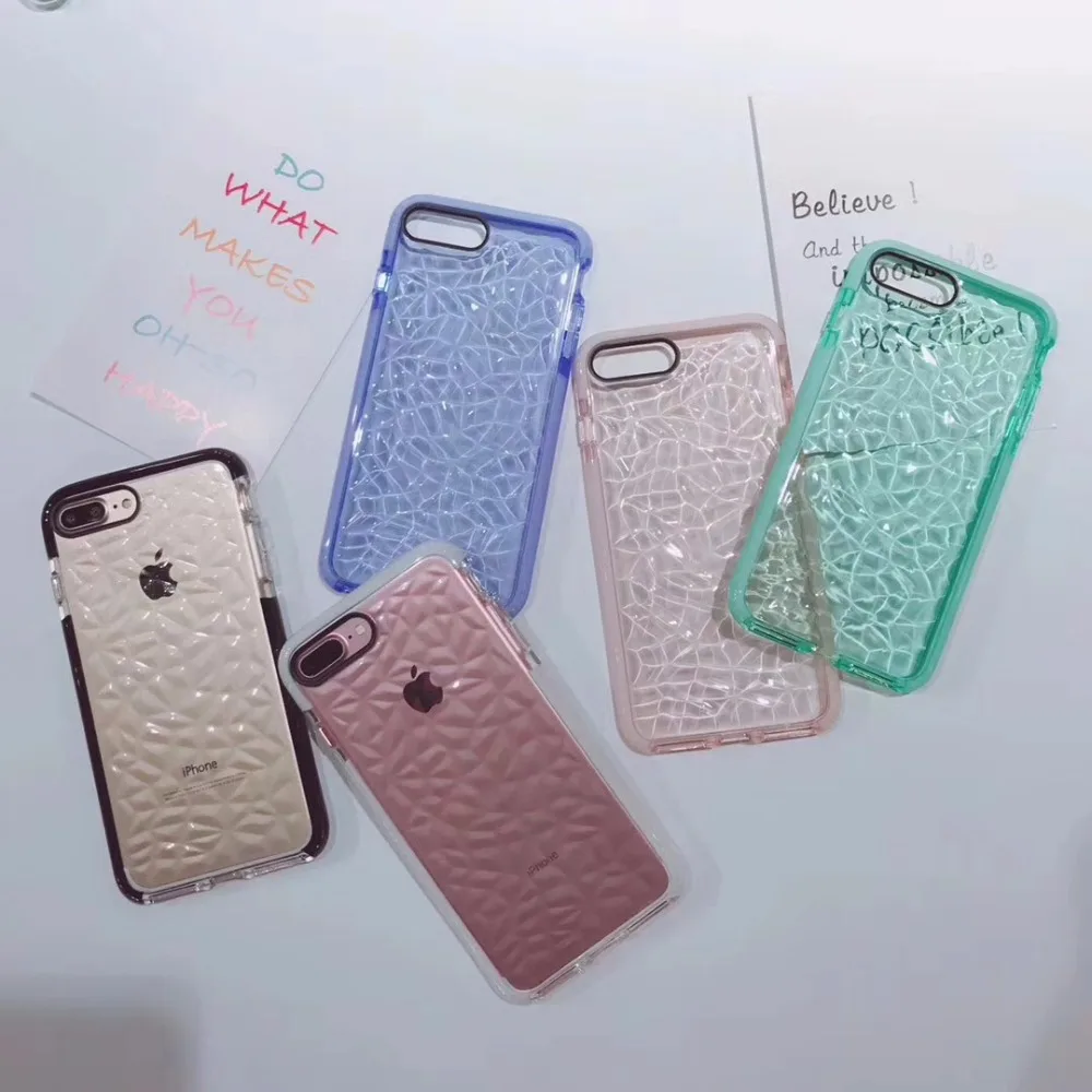 Модный прозрачный алмаз Мягкий чехол для iphone 6 6s 7 plus 8 защитный телефона X |