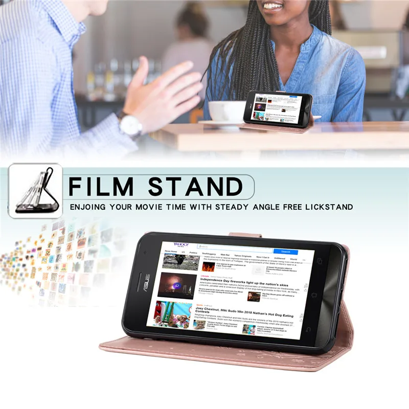 Чехол книжка для телефона с отделениями банковских карт Asus Zenfone 5 5Z ZS620KL ZA550KL ZA554KL