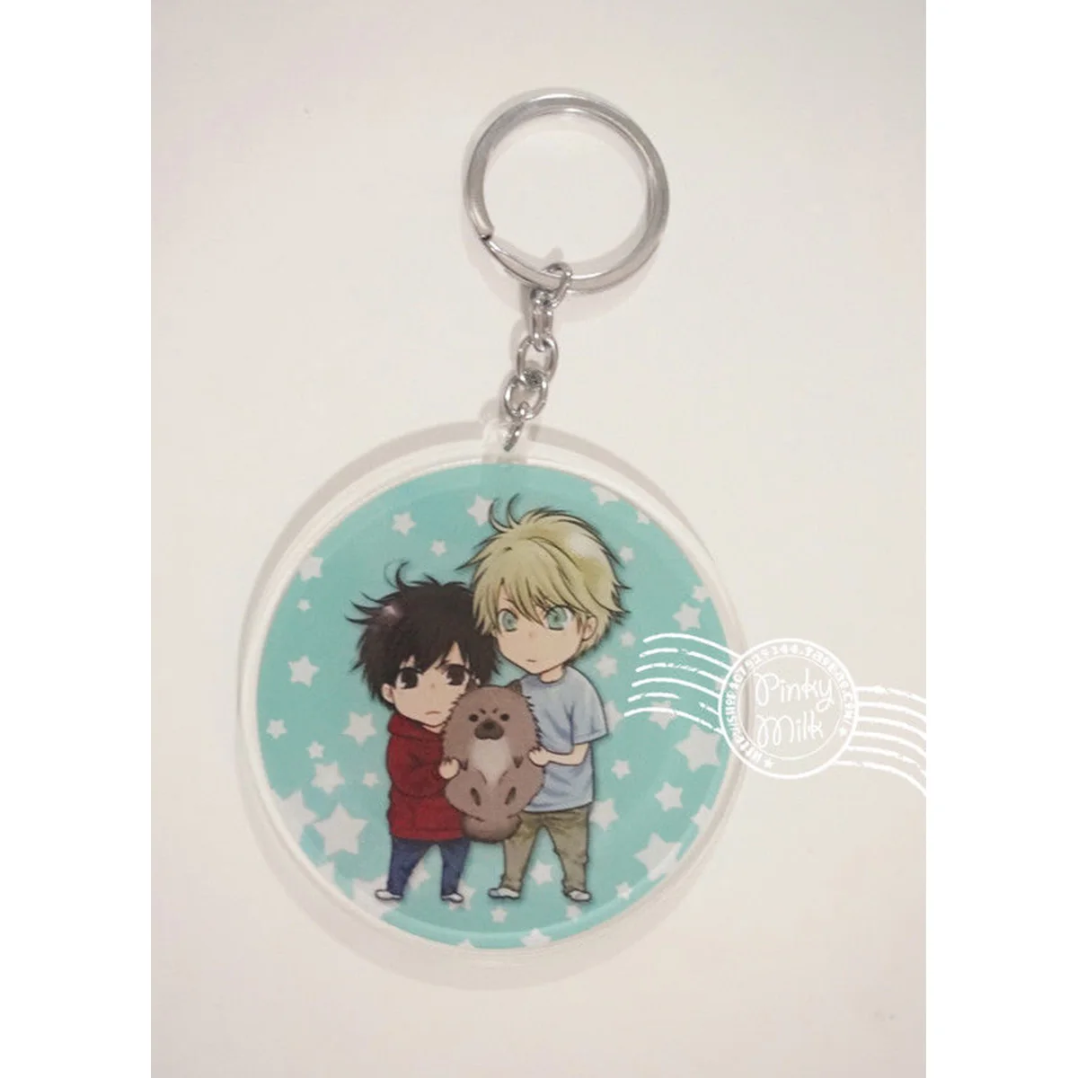 

Anime Super Lovers Yaoi BL Kaido Ren Haru Acrylic Keychain Strap Keyring Cute