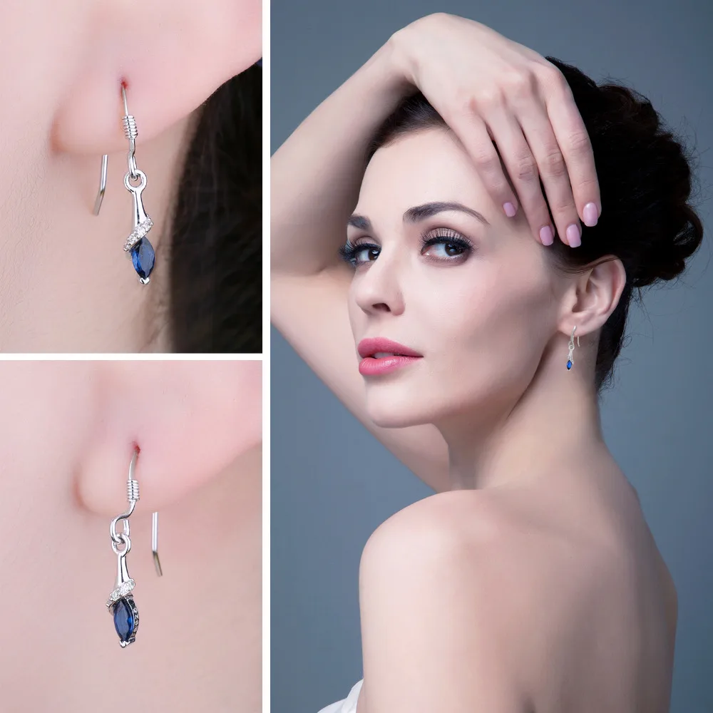 Jewelrypalace изысканный 0.36ct маркиза создан синий шпинель серьги 925 стерлингов