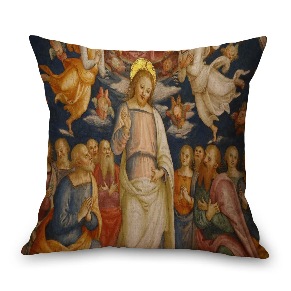 Наволочка для тела с Кристианом крестиком Иисусом небом льняная наволочка