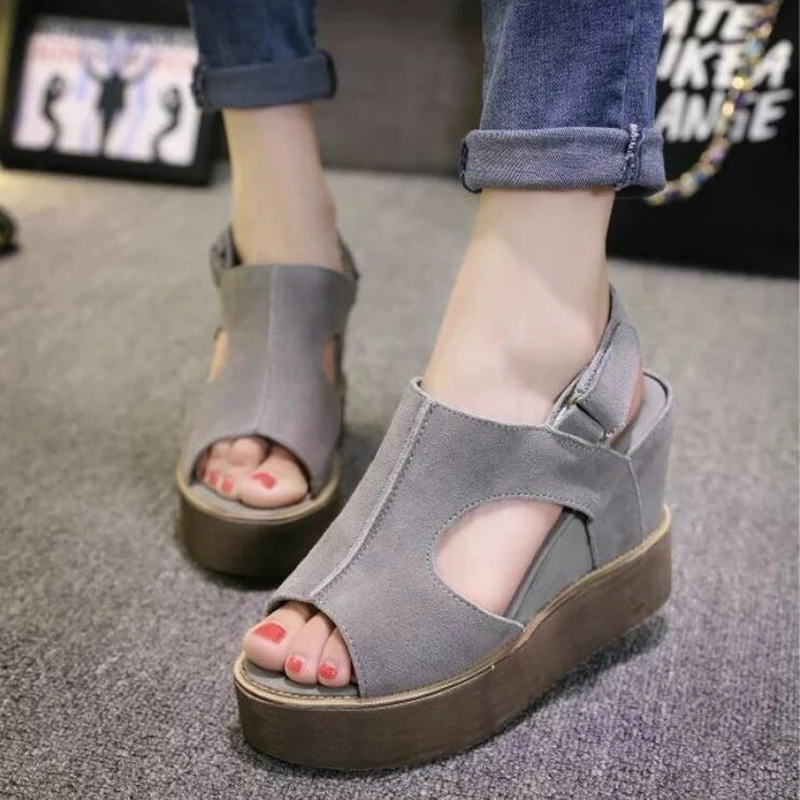 WGZNYN 2017 Summer Shoes Woman Sandals 10CM High Heels Women Casual Wedges Platform Roman zapatos mujer W3 | Обувь