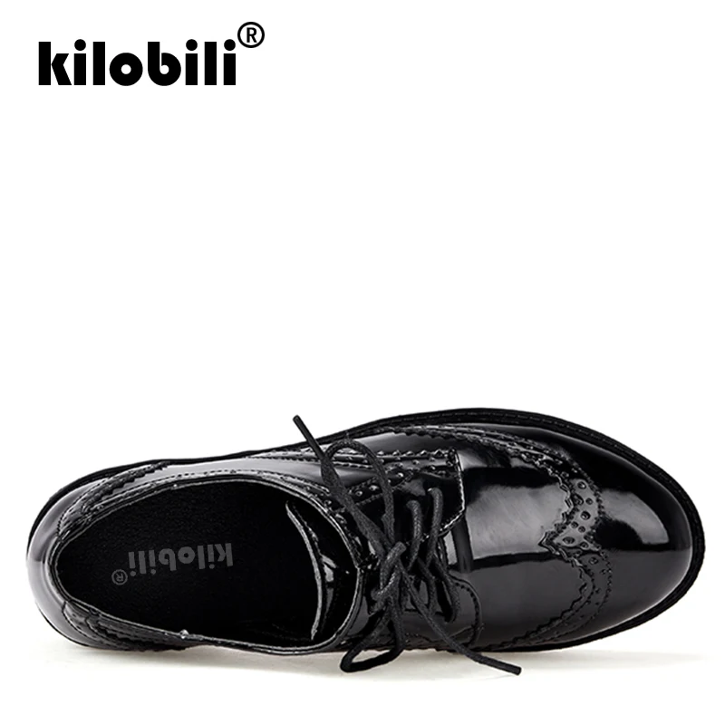 Kilobili/2019 весенние женские туфли оксфорды с перфорацией типа броги лодочки на