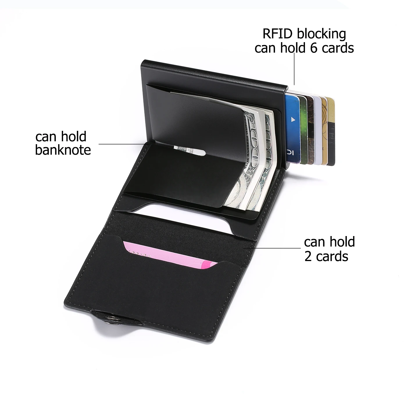 BISI GORO тонкий бумажник Pop Up RFID Бумажник держатель для карт 2021 унисекс Винтаж Чехол