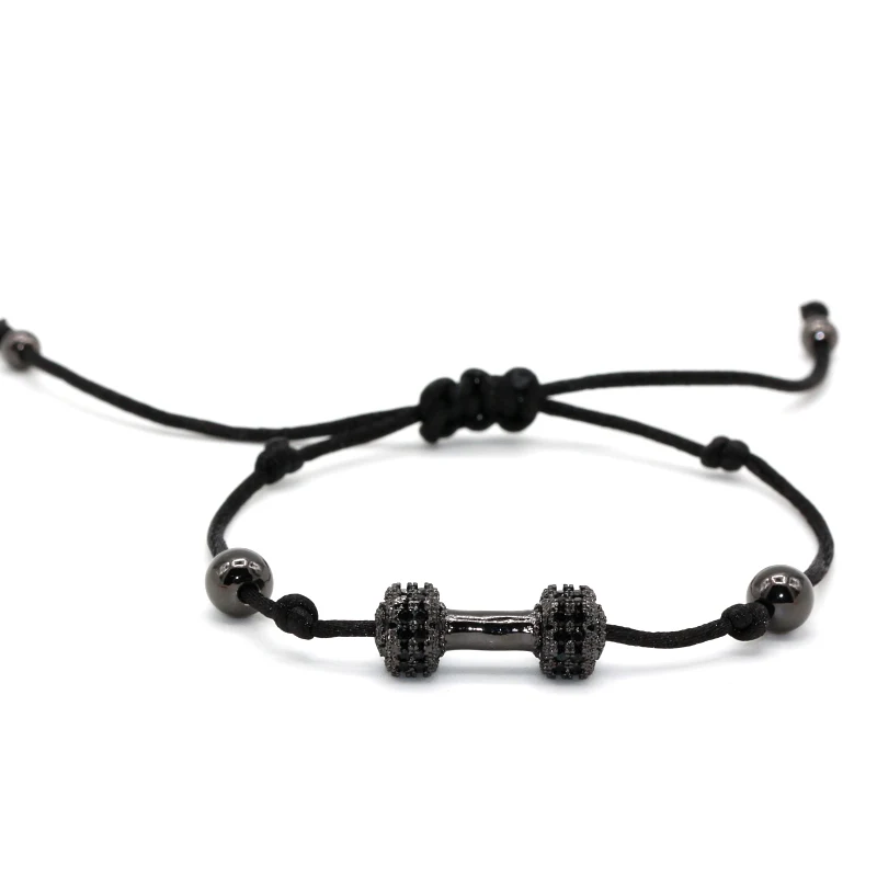 Циркониевый камень cz тренажерный зал гантели Шарм макраме браслеты простой