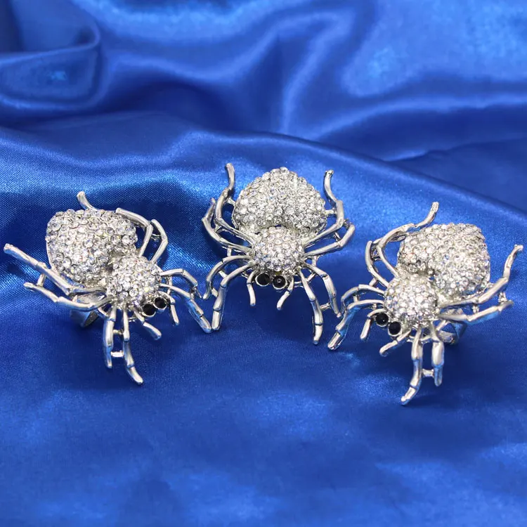 Кольцо с пауком из натурального кристалла античным покрытием бесплатная