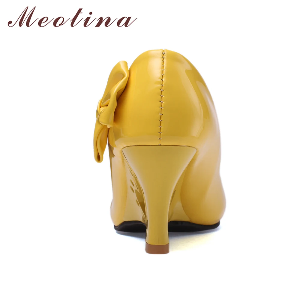 Женские туфли лодочки на танкетке Meotina из искусственной лакированной кожи
