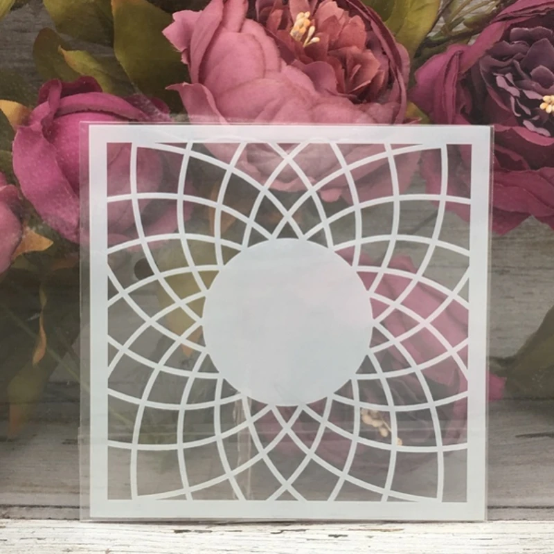 1 шт. 5*5 &quotКруглый Светильник линии DIY наслоения трафареты живопись раскраска для