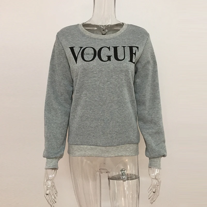 VOGUE с буквенным принтом женские толстовки круглым вырезом детская одежда в