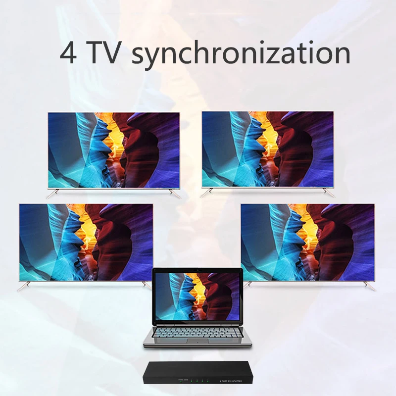 Разветвитель DVI 1x4 разветвитель 1 в 4 с дивизором на поддержка 1920x1200 до 1080P для