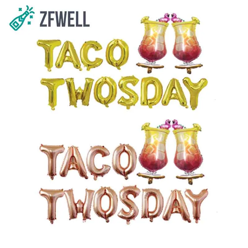 ZFWELL 13pcs16 дюймов золотое розовое золото Мексиканская Карнавальная Вечеринка TACO