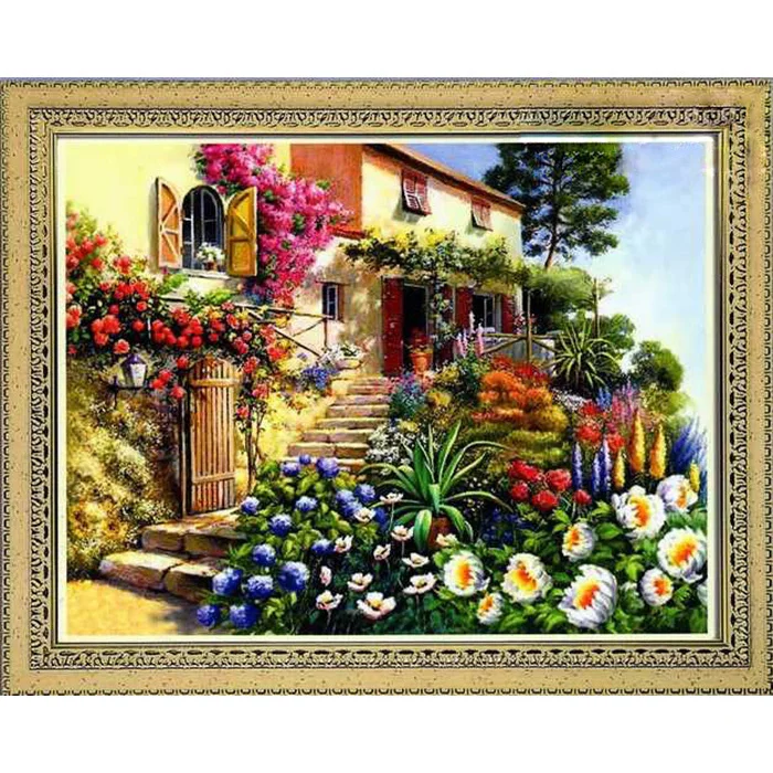 Вышивка с цветами 11ct Точная печать вышивка крестиком Diy аксессуар живописный