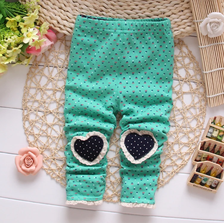 Бесплатная доставка осень нью-dot любовь-сердечных детей леггинсы брюки Девочки