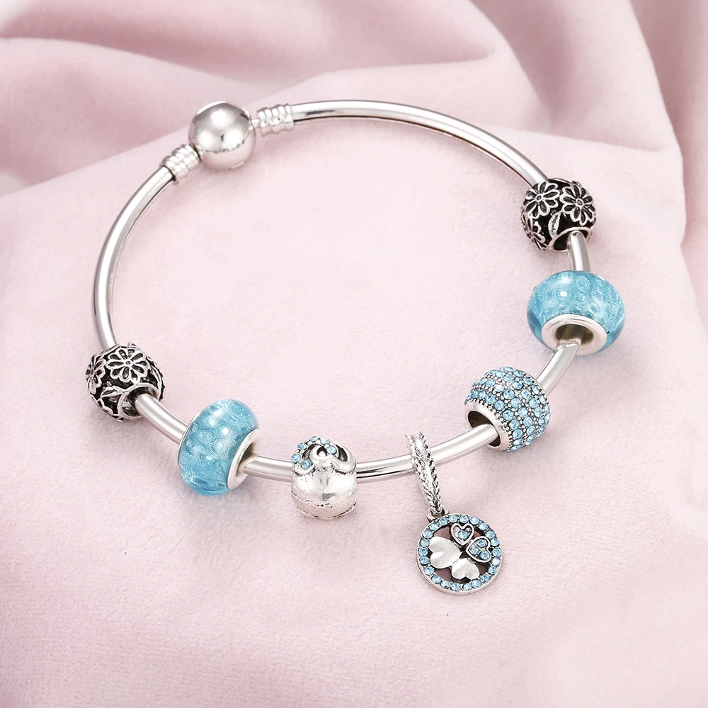 Роскошный женский браслет с бусинами сделай сам из розового золота кристаллами и