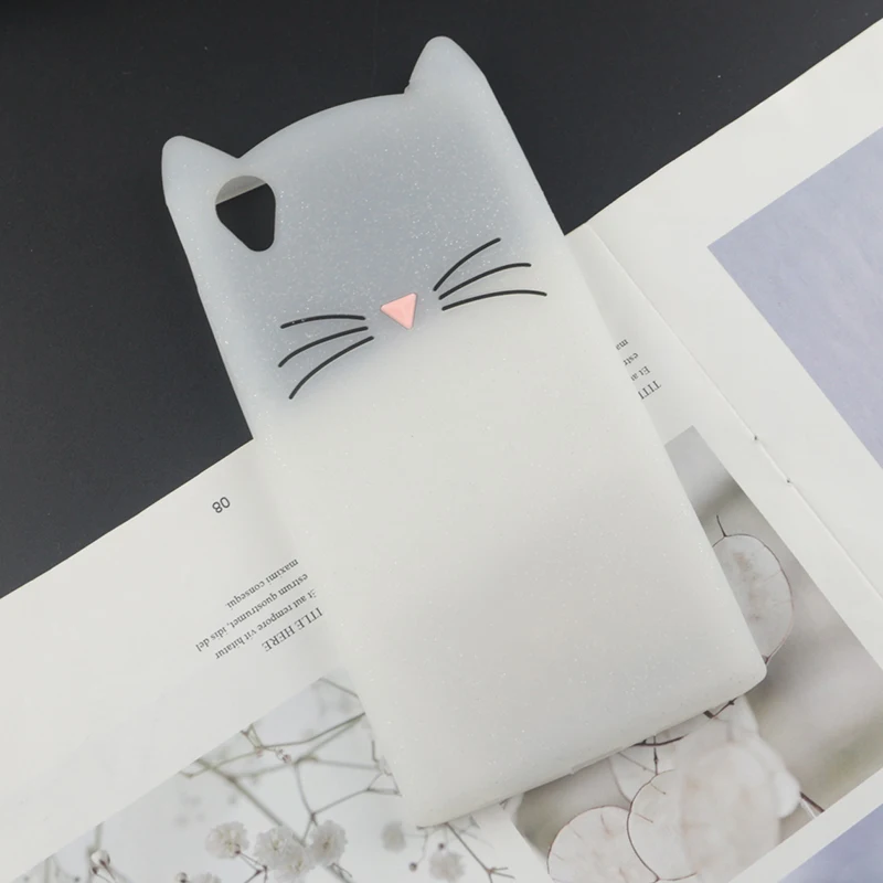 Милый 3D мультяшный силиконовый чехол для sony Xperia XA1 чехол s Япония блестящая борода кошка кошечка с милыми ушками чехол для телефона XA Ultra