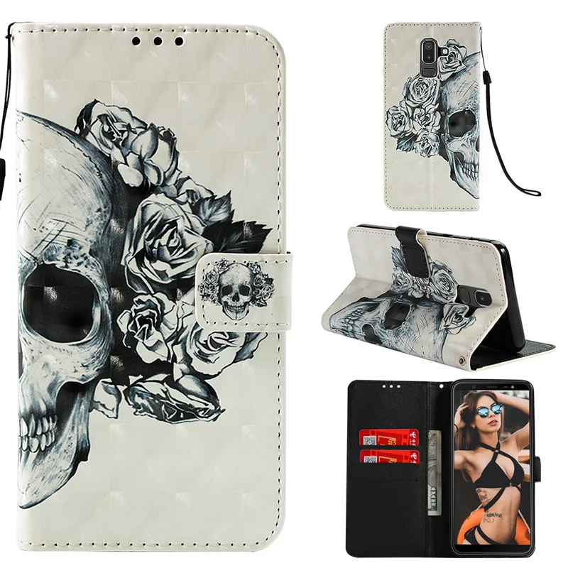 PU Leather Soft TPU Flip Wallet Case for Samsung Galaxy J8 2018 Mobile Phone Bag For J2 Cover J4 J6 | Мобильные телефоны и