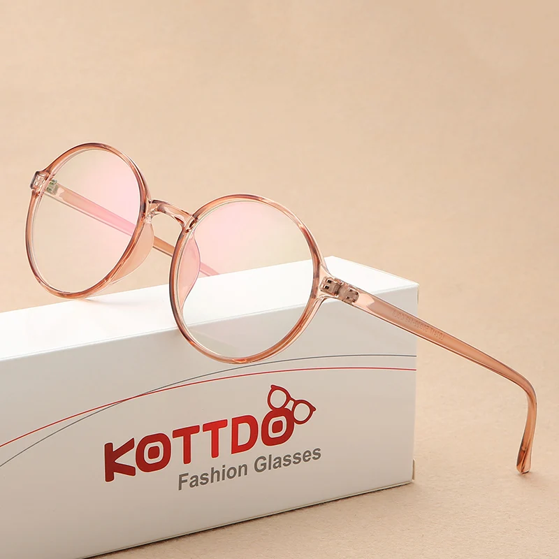 Новинка 2019 круглая оправа для очков KOTTDO модные очки близорукости с сисветильник