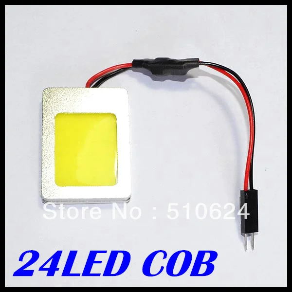 

Wholesale White light led panel light 4W COB LED 24 led smd Car Interior Light T10 Festoon led Dome Adapter 12V