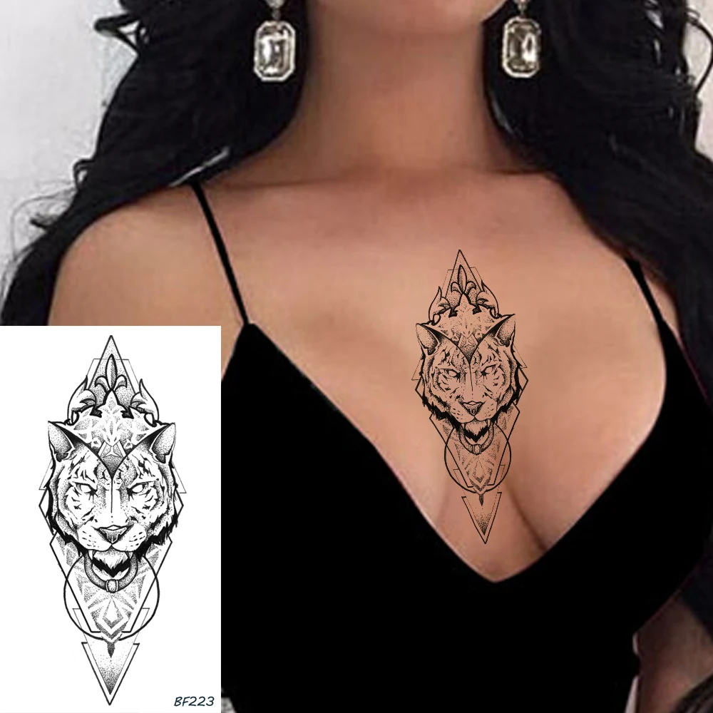 

Сексуальные племенные тигровые водостойкие искусственные татуировки на заказ наклейки черные руки татуировки Временные животные боди-арт...