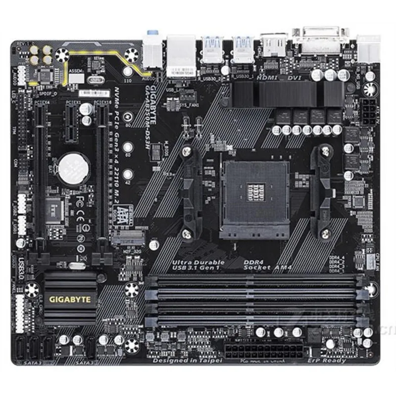Б/у для Gigabyte GA-AB350M-DS3H оригинальная настольная материнская плата AB350M-DS3H B350 разъем AM4 DDR4