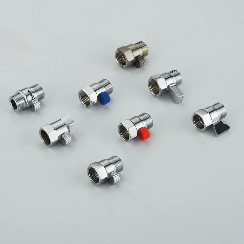 Free shopping copper 4 points inside and outside wire shower nozzle quick switch through valve hose angle cartridge water mixer |